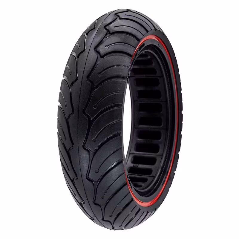 Däck solid 9.5x2.5-6.1 Svart/Rött för NIU