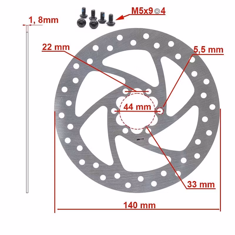 Bromsskiva 140mm 6-håls