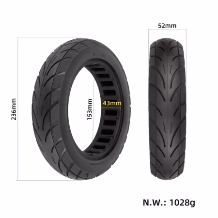 10x2.125 -6.5 Punkteringsfritt / Solid däck- 10 tums fälg