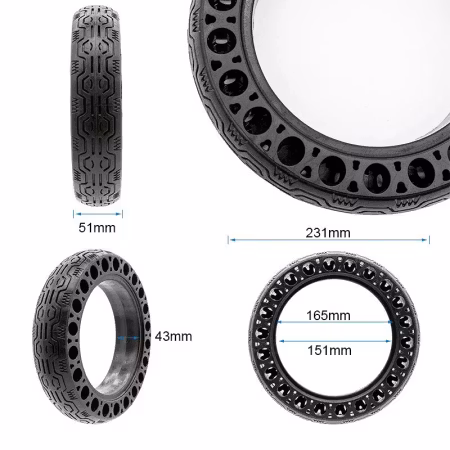 10x2.125 -6.5 Punkteringsfritt / Solid däck- 10 tums fälg