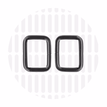 2cm Firkantringer i fargen Gun Metal