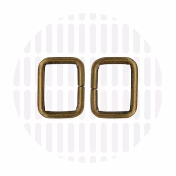 2cm Firkantringer i fargen Antikk Messing