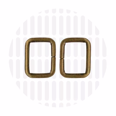 2cm Firkantringer i fargen Antikk Messing