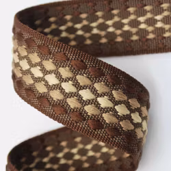 3,8 cm Jacquard Bånd - Perlesnor - Sjokolade - 1,5 meter