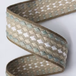 3,8 cm Jacquard Bånd -Perlesnor- Seaglass - 1,5 meter