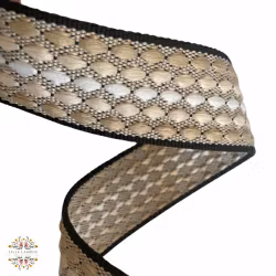 3,8 cm Jacquard Bånd - Perlesnor- Kaffe Kos - 1,5 meter