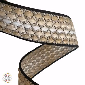 3,8 cm Jacquard Bånd - Perlesnor- Kaffe Kos - 1,5 meter