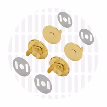 18 mm Flate Magnetknapper  - Gull