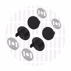 18 mm  Flate Magnetknapper - Sort