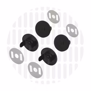 18 mm  Flate Magnetknapper - Sort