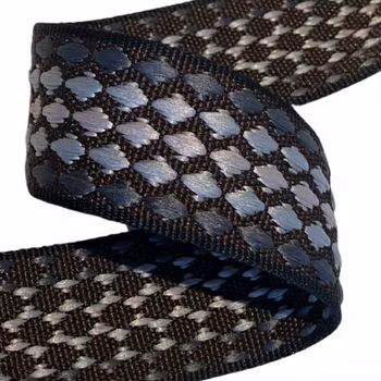 3,8 cm Jaquard Bånd - Perlesnor - Høststorm - 1,5 meter