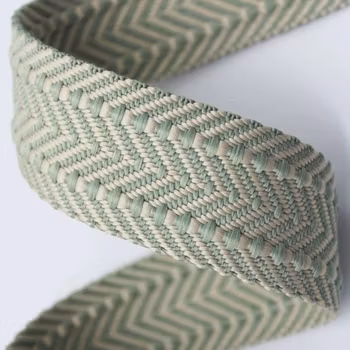 3,8 cm Jacqard Bånd - Herringbone - Vårblad - 1,5 meter