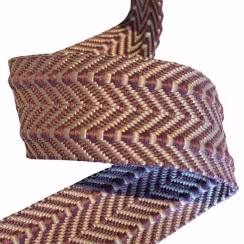 3,8 cm Jacquard Bånd - Herringbone - Purple Blush - 1,5 meter
