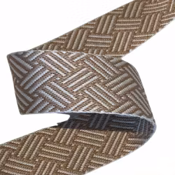 3,8 cm Jaquard Bånd - Kurvflettet - Muskattnøtt - 1,5 meter