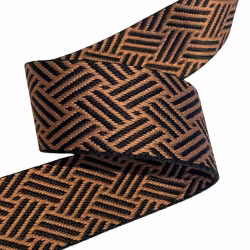 3,8 cm Jaquard Bånd - Kurvflettet - Teracotta - 1,5 Meter