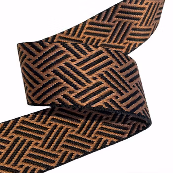 3,8 cm Jaquard Bånd - Kurvflettet - Teracotta - 1,5 Meter