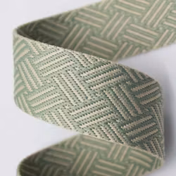 3,8 cm Jacquard Bånd - Kurvflettet - Willow Green - 1,5 meter