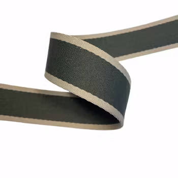 3,8 cm Webbing  - Beige & Dark green - 1,5 Meter