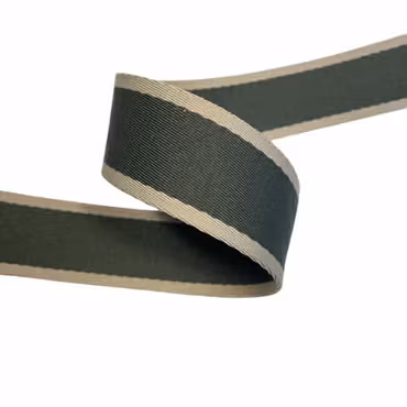 3,8 cm Webbing  - Beige & Dark green - 1,5 Meter