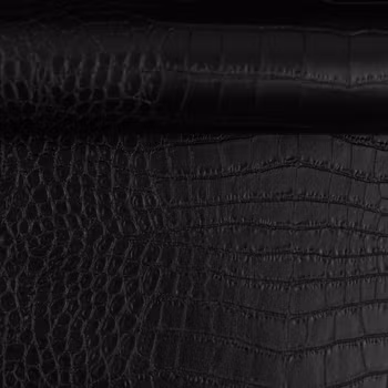 Imitert Skinn i Kroko Look - Sort