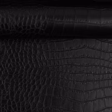 Imitert Skinn i Kroko Look - Sort