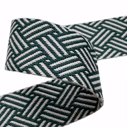 3,8 cm Bånd - Kurvflettet - Northern green - 1,5 Meter