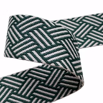 3,8 cm Bånd - Kurvflettet - Northern green - 1,5 Meter