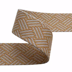 3,8 cm Bånd - Kurvflettet - Oker - 1,5 Meter