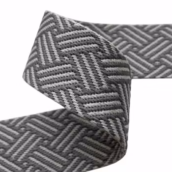 3,8 cm Bånd - Kurvflettet - Grå Harmoni - 1,5 Meter