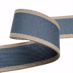 3,8 cm Bånd - Striper - Dusty Blue - 1,5 Meter