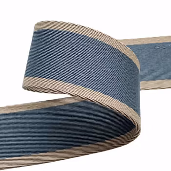 3,8 cm Bånd - Striper - Dusty Blue - 1,5 Meter