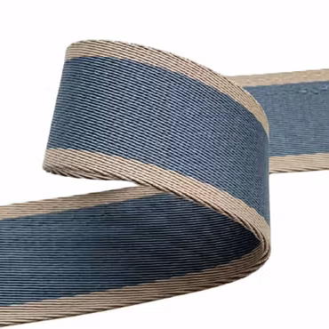 3,8 cm Bånd - Striper - Dusty Blue - 1,5 Meter