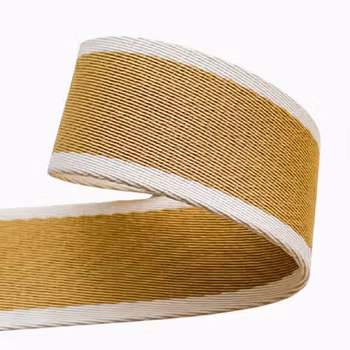 3,8 cm Bånd - Striper - Mustard - 1,5 Meter