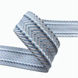 3,8 cm Jaquard Bånd - Arctic Blue  - 1,5 meter