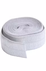 ByAnnie - Fold Over Elastic -  Elastisk Skråbånd - Pewter - 1 meter