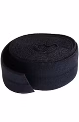 ByAnnie - Fold Over Elastic -  Elastisk Skråbånd - Sort - 1 meter