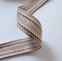 3,8 cm Jaquard Bånd - Sandbeige - 1,5 meter
