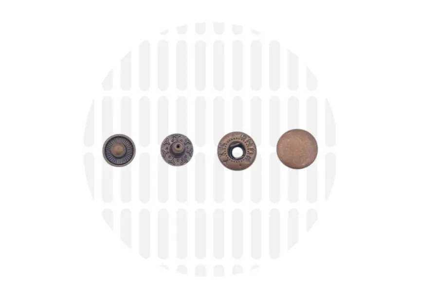 12mm Trykk Knapper - Pakke med 10