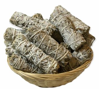 White Sage Big pack 24 pcs in basket (white californian sage)