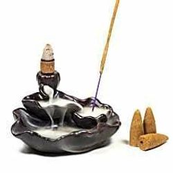 Backflow incense burner with Lotus in a pond.