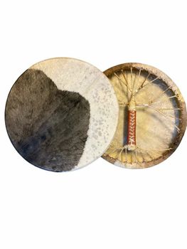 Schaman Trumma Viking Livets Träd 50 cm Pälsklädd