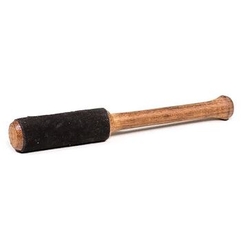Stick for singing bowl with suede in black