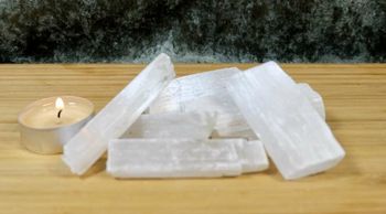 Selenite raw pieces in loose weight 250g