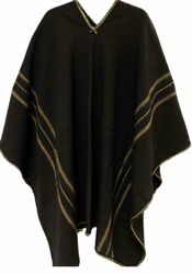 Peruansk Svart Schaman Poncho