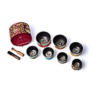 Chakra singing bowl set with bag