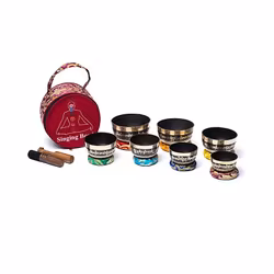Chakra singing bowl set med väska