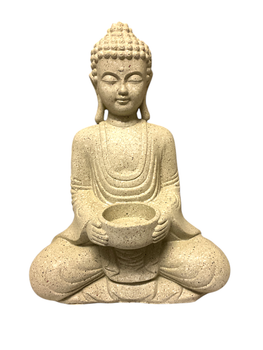 Meditations Buddha med ljushållare