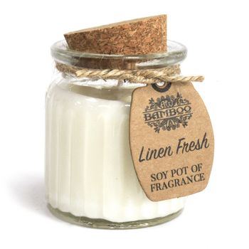 Soy wax candle in a glass jar - Fresh linen