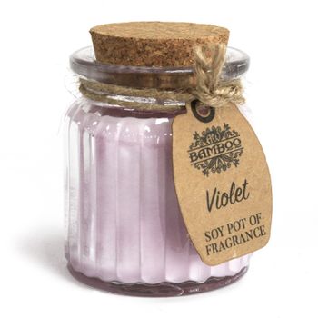 Soy Wax Candle in Glass Jar - Violet