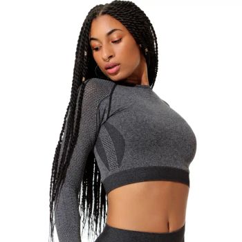 Yoga Top Dark Grey Seamless